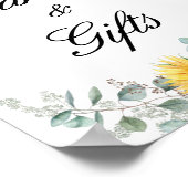 Hochzeitskarten und Geschenkschild für Sonnenblume Poster (Ecke)