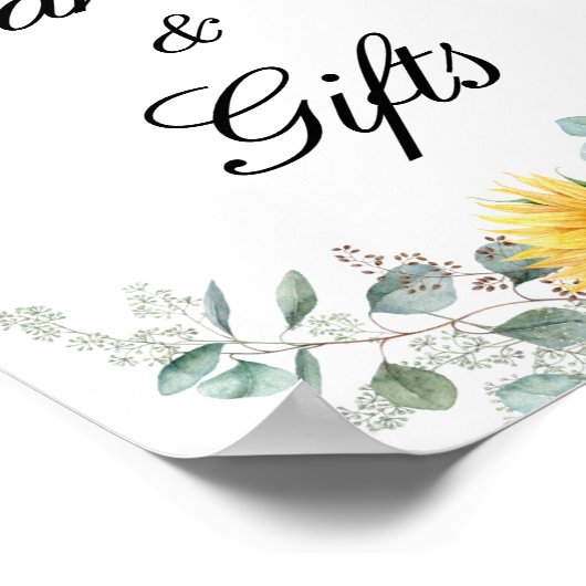 Hochzeitskarten und Geschenkschild für Sonnenblume Poster (Ecke)
