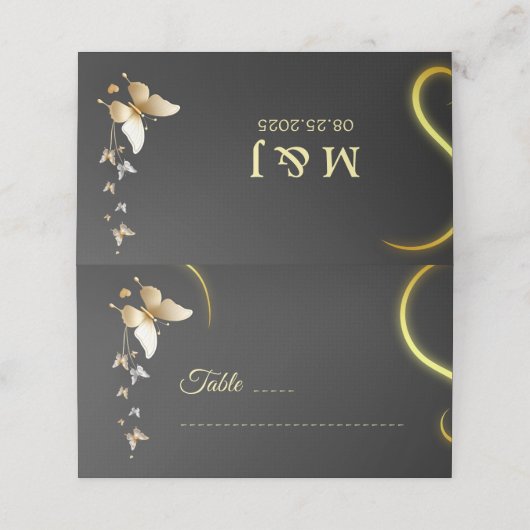 Hochzeitskarten und Platzkarten (Außenseite Aufgefaltet)