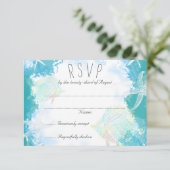 Hochzeitskarten unter dem Meer RSVP Karte (Stehend Vorderseite)