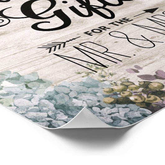 Hochzeitskarten verschenken botanisches Holz und r Poster (Ecke)