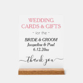 Hochzeitskarten verschenken Rose Rosa Weiß Acrylschild (Vorderseite)