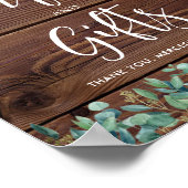 Hochzeitskarten verschenken rustikale Grünstreifen Poster (Ecke)