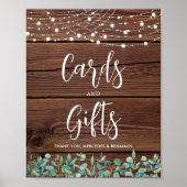 Hochzeitskarten verschenken rustikale Grünstreifen Poster (Vorne)