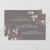 Hochzeitskarten Vintag Graue Blütenblätter Begleitkarte (Vorne/Hinten)