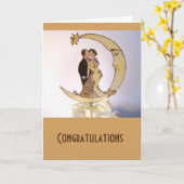 Hochzeitskarten: Vintager Mond Karte (Gelbe Blume)