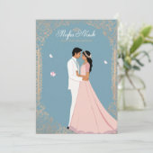 Hochzeitskartendesign, einfach und elegant, Paar Dankeskarte (Stehend Vorderseite)