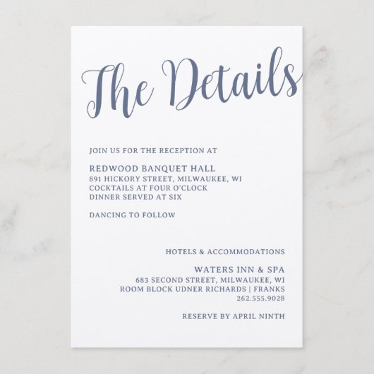 Hochzeitskartenkarte Kraft Begleitkarte (Vorderseite)