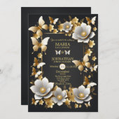 Hochzeitskartenschmetterlinge Einladung (Vorne/Hinten)