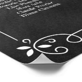 Hochzeitskartentabelle auf der Tafel Poster (Ecke)