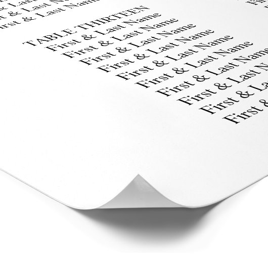 Hochzeitskartentabelle Imitate aus Metall Poster (Ecke)