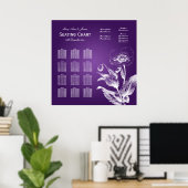 Hochzeitskartentabelle Mohn Lila Poster (Heimbüro)