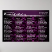 Hochzeitskartentabelle Poster Lila Vintag (Vorne)