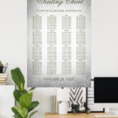 Hochzeitskartentabelle Vintages Silber Poster (Heimbüro)