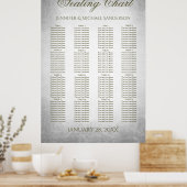 Hochzeitskartentabelle Vintages Silber Poster (Küche)