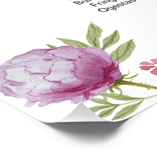 Hochzeitskartentafel für Wasserfarben Poster (Ecke)