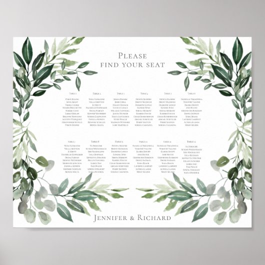 Hochzeitskartentafel Poster (Vorne)