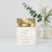 Hochzeitskartentafeln - Bläserleaf Gold Begleitkarte (Stehend Vorderseite)