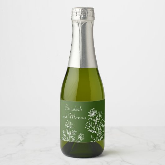 Hochzeitskartonetiketten Schaumweinetikett (Vorderseite)