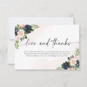 Hochzeitskartons mit rosa Blütenfarbe Dankeskarte (Vorderseite)