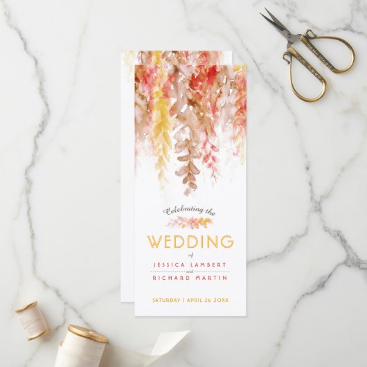 Hochzeitskaskadeln fallen Reben Aquarell Programm (Vorderseite/Rückseite Beispiel)