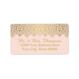 Hochzeitskassette Vintag Golden Lace Elegant Adressaufkleber