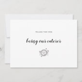 Hochzeitskaterer-Vendor Food Dankeskarte (Vorderseite)