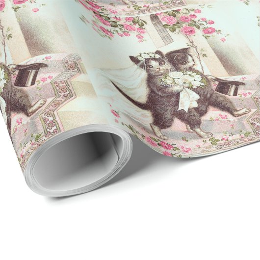 Hochzeitskatzen Geschenkpapier (Rolleneckpunkt)