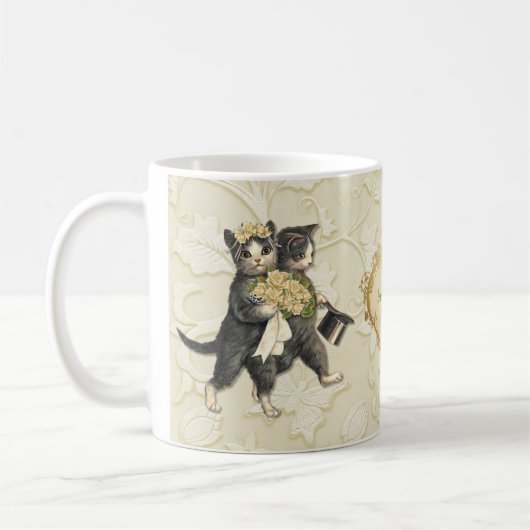 Hochzeitskatzen Kaffeetasse (Links)