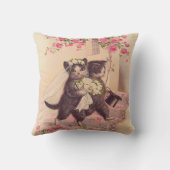 Hochzeitskatzenbraun und -raum kissen (Rückseite)