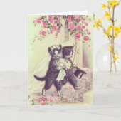 Hochzeitskatzenleder individuell einstellbar karte (Gelbe Blume)