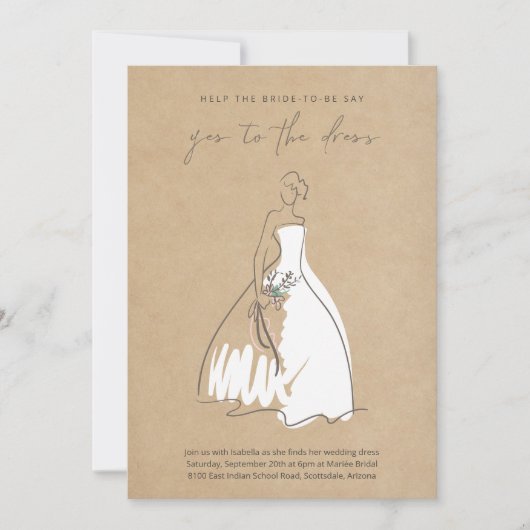 Hochzeitskauf Ja zur Einladung (Vorderseite)