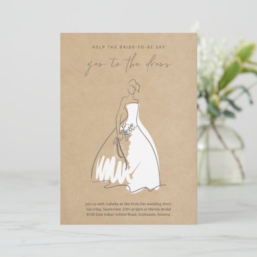 Hochzeitskauf Ja zur Einladung (Stehend Vorderseite)