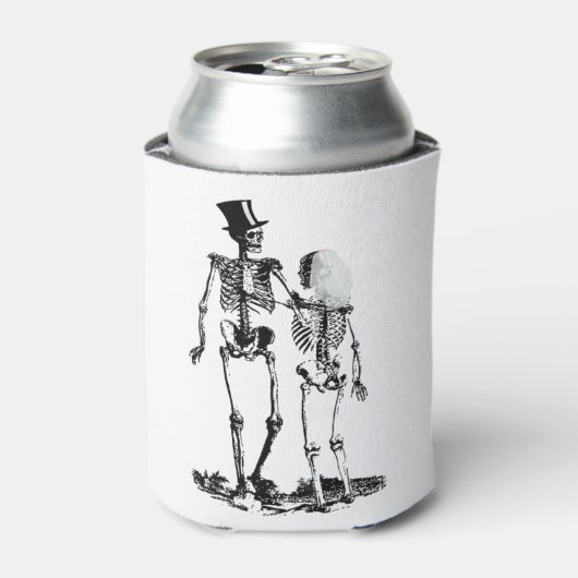 Hochzeitskelett Vintage Image in Schwarz Dosenkühler (Kanne Vorderseite)