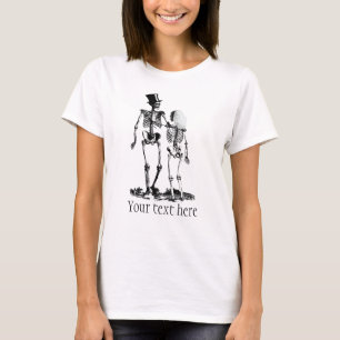 Hochzeitskelett Vintage Image in Schwarz T-Shirt