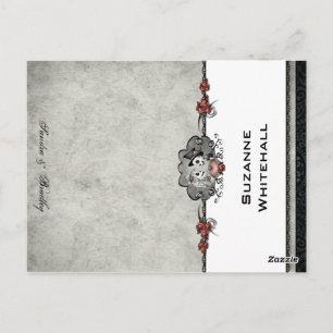 Hochzeitskelette Graue ADD-Namensfaltung Platzkart Postkarte