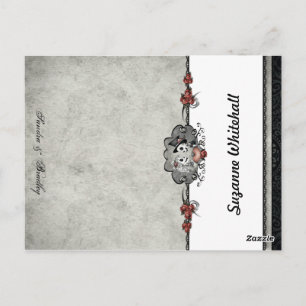 Hochzeitskelette Graue ADD-Namensfaltung Platzkart Postkarte