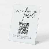 Hochzeitskennzeichen des Liebe-Fotos QR-Code-Zeich Sockelschild (Vorderseite)