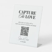 Hochzeitskennzeichen des Liebe-Fotos QR-Code-Zeich Sockelschild (Vorderseite)