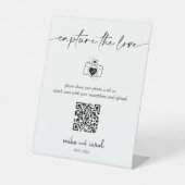 Hochzeitskennzeichen des Liebe-Fotos QR-Code-Zeich Sockelschild (Vorderseite)