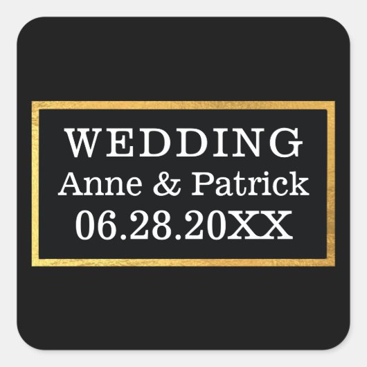 Hochzeitskennzeichen Quadratischer Aufkleber (Vorderseite)