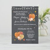 Hochzeitskhalk Rustic Pumpkin Herbst Einladung (Stehend Vorderseite)