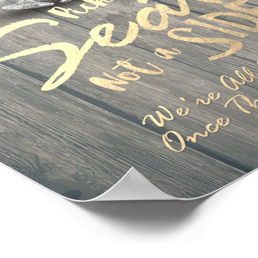 Hochzeitskick als Sitzplatt, keine Sektbrille Poster (Ecke)