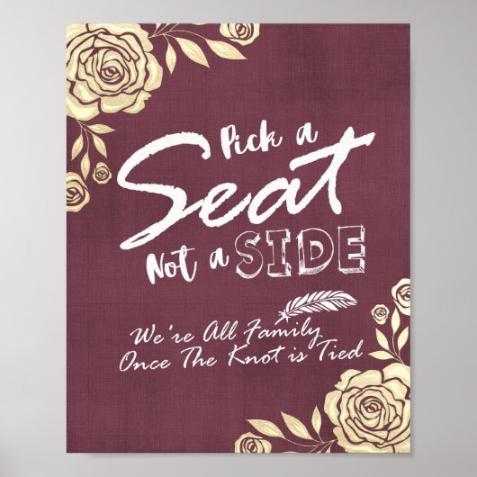 Hochzeitskick als Sitzplatz keine Seite Moderne Go Poster (Vorne)