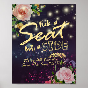 Hochzeitskick als Sitzplatz ohne seitliche Blumenz Poster