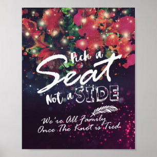 Hochzeitskick als Sitzplatz ohne seitliche Blumenz Poster