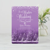 Hochzeitskiefern lila See Einladung (Stehend Vorderseite)