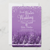 Hochzeitskiefern lila See Einladung (Vorderseite)