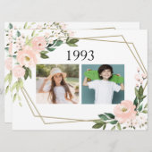 Hochzeitskinder Fotos Rosa Blütenblüte Einladung (Vorne/Hinten)