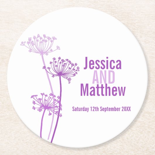 Hochzeitskirsche lila Untersetzer (Vorderseite)